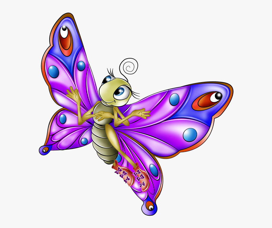 Very Colourful Cartoon Images - Butterfly Cartoon Transparent Background, Transparent Clipart