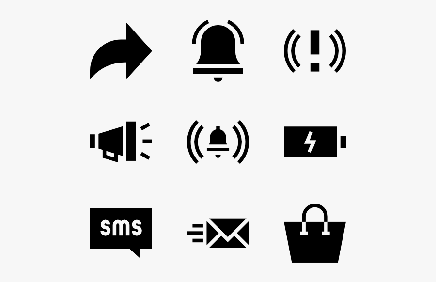 Notifications Icons, Transparent Clipart