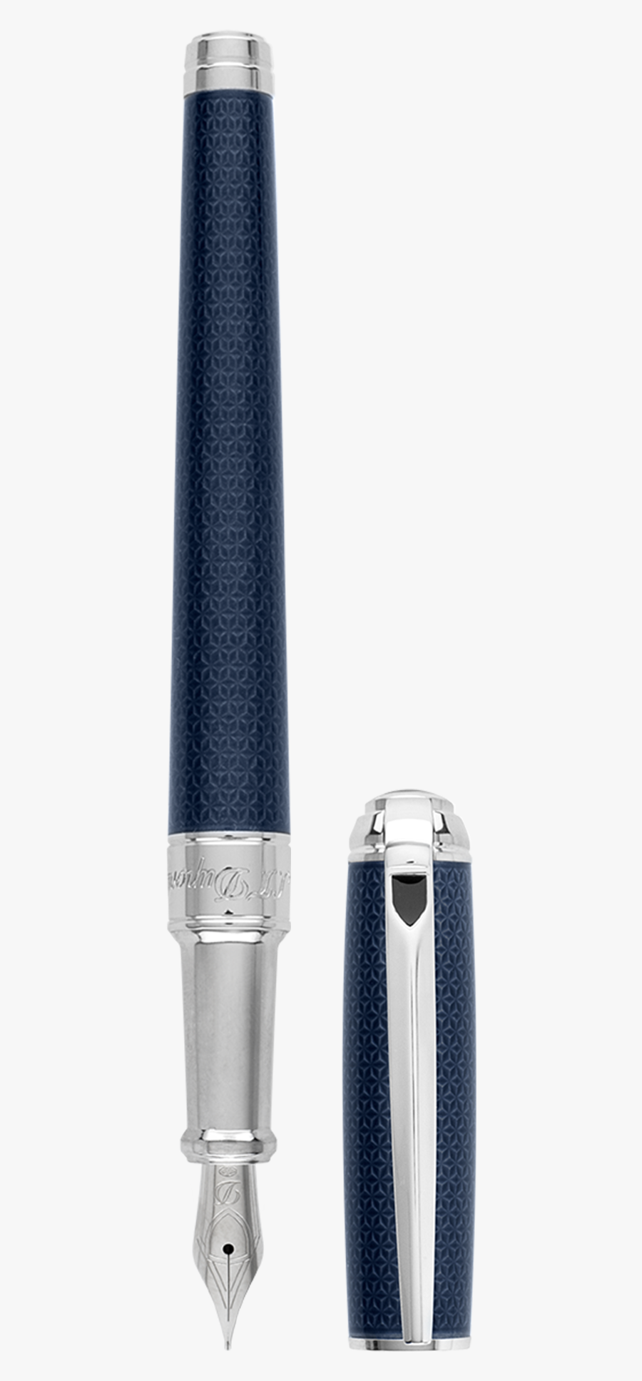 Atelier Fountain Pen Medium Guilloche Under Blue Lacquer, Transparent Clipart