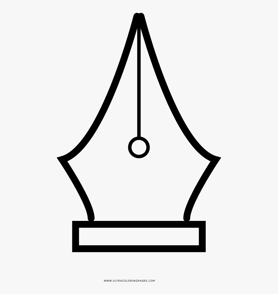 Fountain Pen Coloring Page - Dibujo De Pluma Fuente, Transparent Clipart