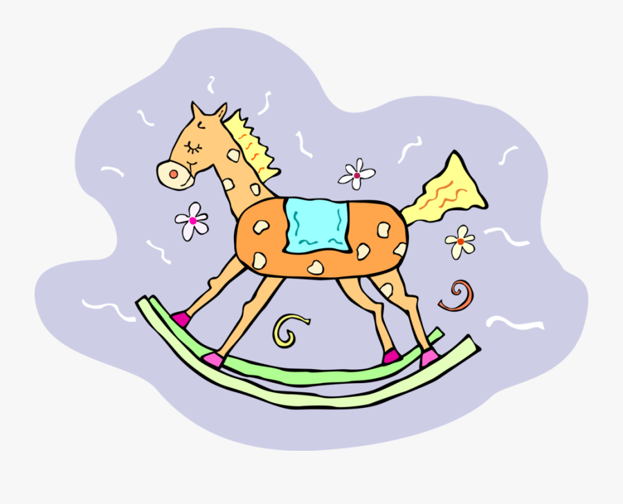 Vector Illustration Of Child"s Rocking Horse Play Toy, Transparent Clipart