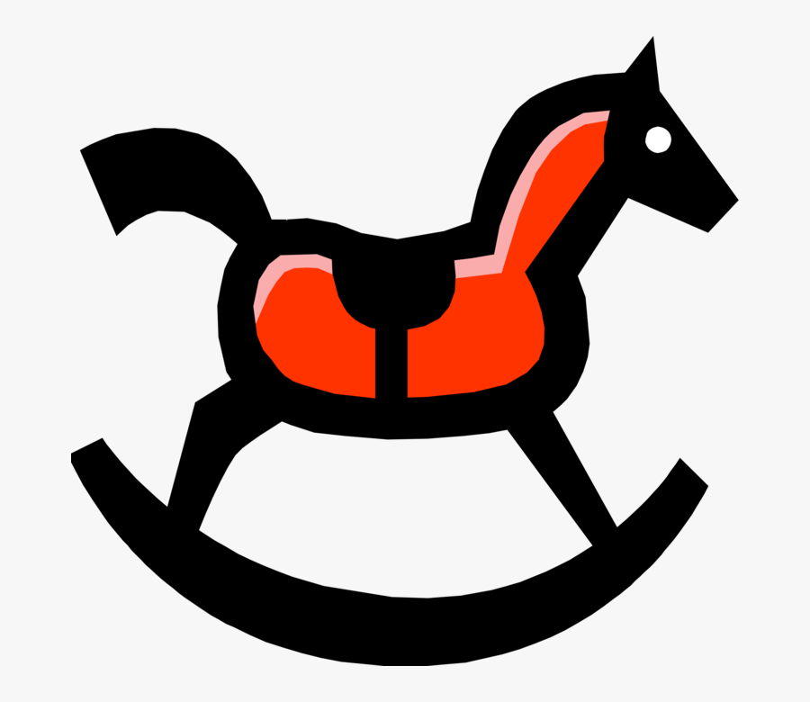 Vector Illustration Of Rocking Horse Child"s Toy, Transparent Clipart