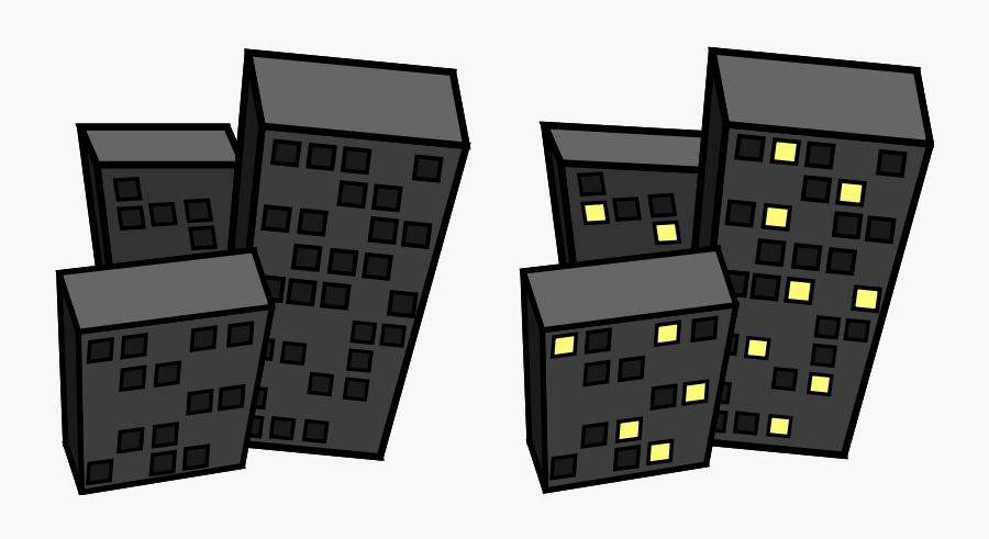 Buildings At Night - Bloki Rysunek, Transparent Clipart