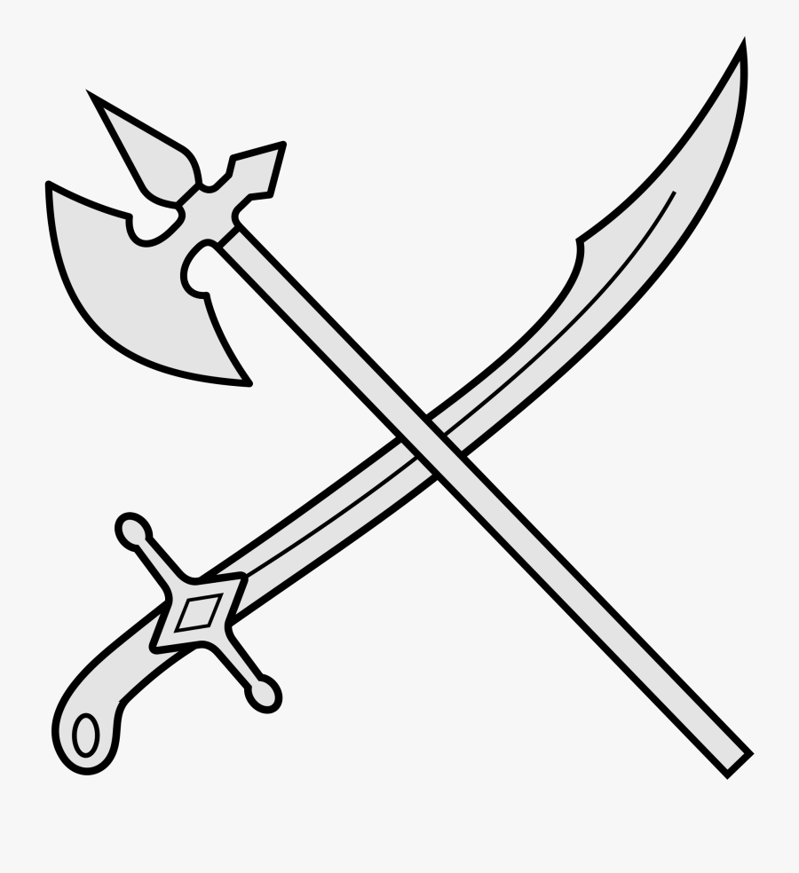 Sword And Axe - Sword Drawing Transparent Background, Transparent Clipart