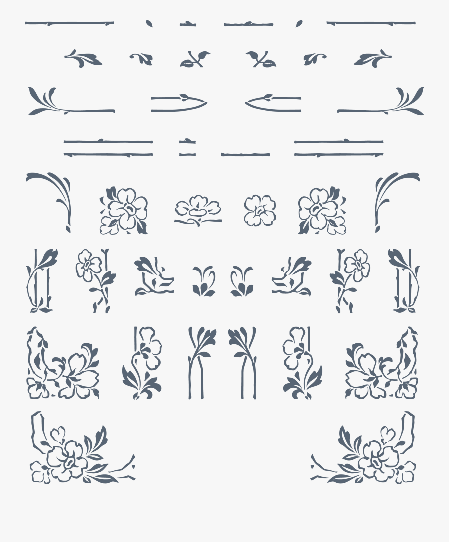 Art Nouveau Elements Vector, Transparent Clipart