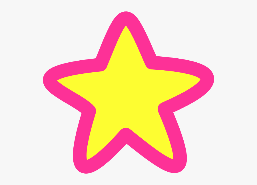 Yellow And Pink Star, Transparent Clipart