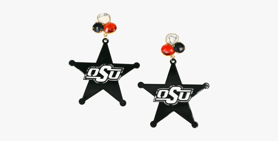 Oklahoma State Sheriffs Star Earrings, Transparent Clipart