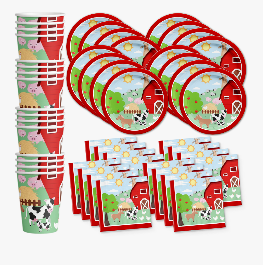 Barnyard Farm Animals Birthday Party Tableware Kit - Monster Party Plates, Transparent Clipart