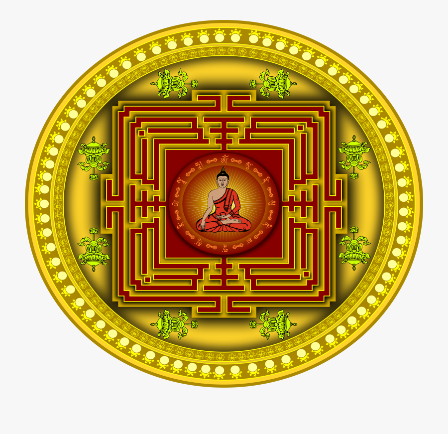 Mandala With Buddha Clip Arts - Town Of North Attleborough Ma Seal, Transparent Clipart