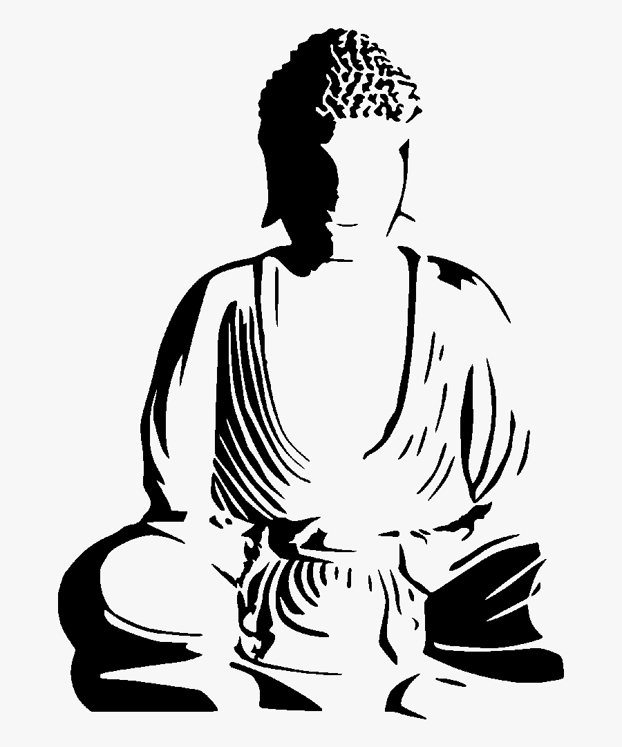 Buddhist Drawing Stencil - Clipart Buddha Silhouette Png, Transparent Clipart