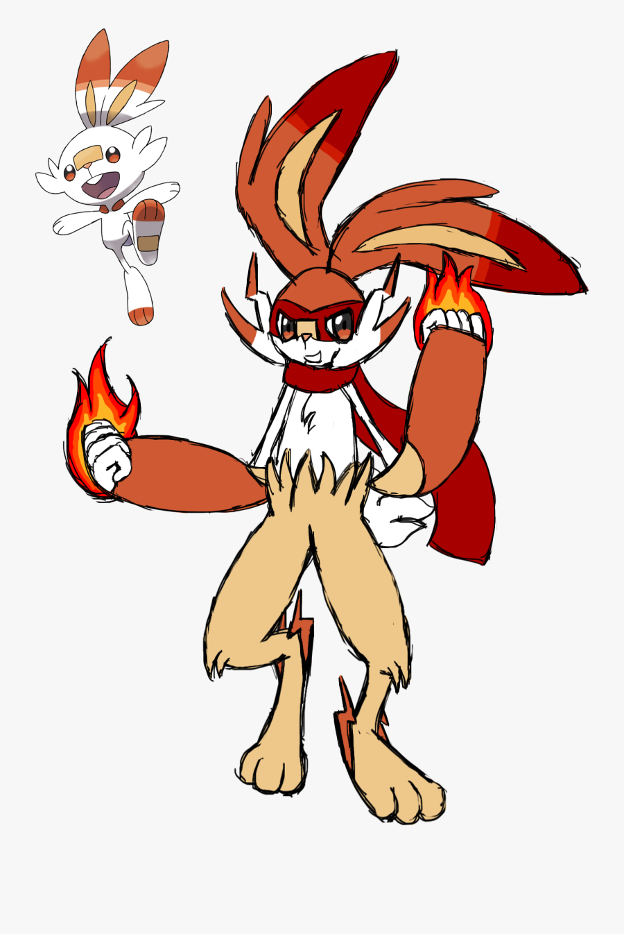 Scorbunny Evolution - Franklurn - Cartoon, Transparent Clipart