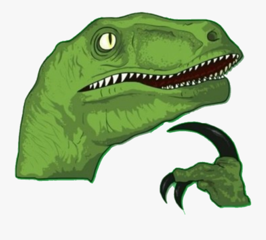 #raptor #thinking #hmm #thinkingdinosaur #meme #thinking - Philosoraptor Animeme, Transparent Clipart