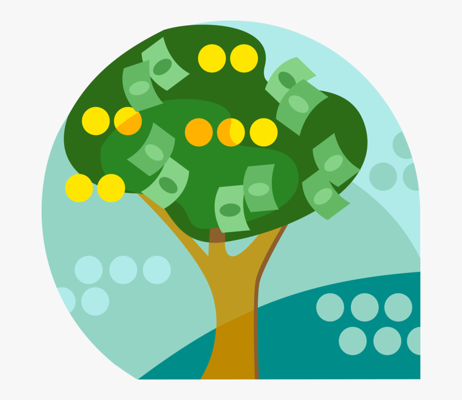 Vector Illustration Of Money Tree Conceptual Negation - Illustration, Transparent Clipart