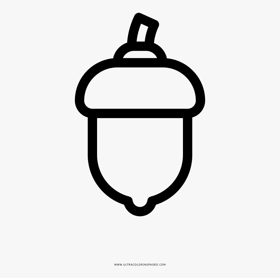 Acorn Coloring Page, Transparent Clipart