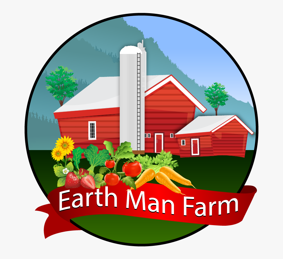 Earth Man Farm - Home Vegetables Logo, Transparent Clipart