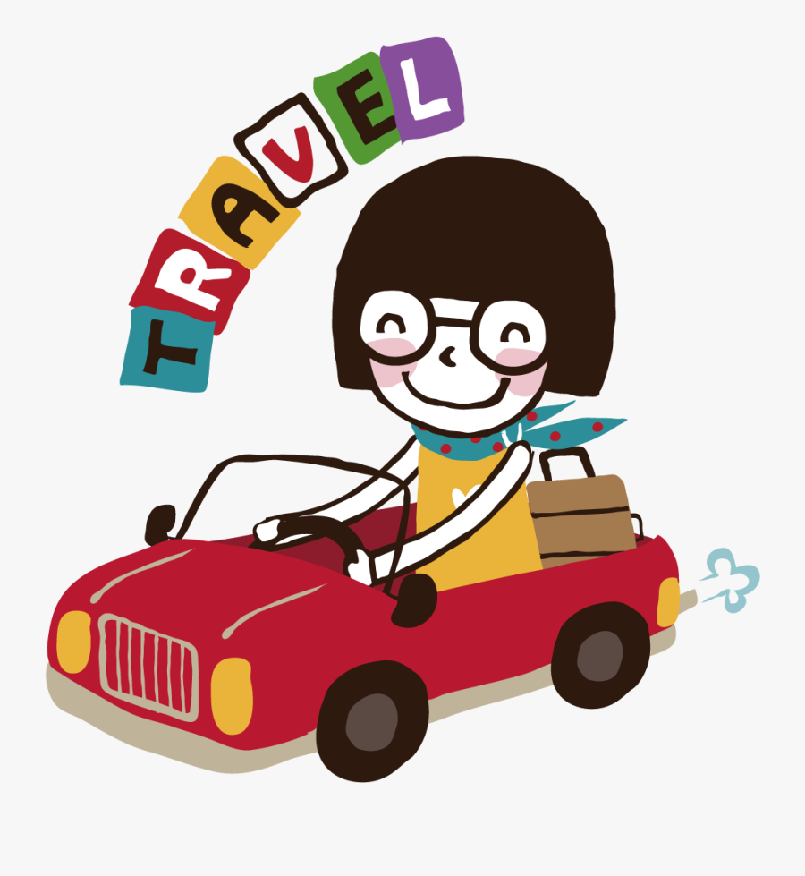 Driving Clipart Little Car - Cartoon Car Travel Png, Transparent Clipart