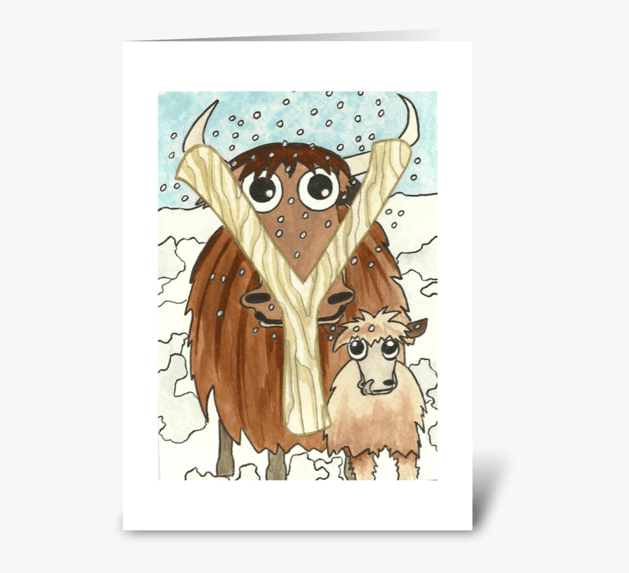 Y For Yak Greeting Card - Cartoon, Transparent Clipart