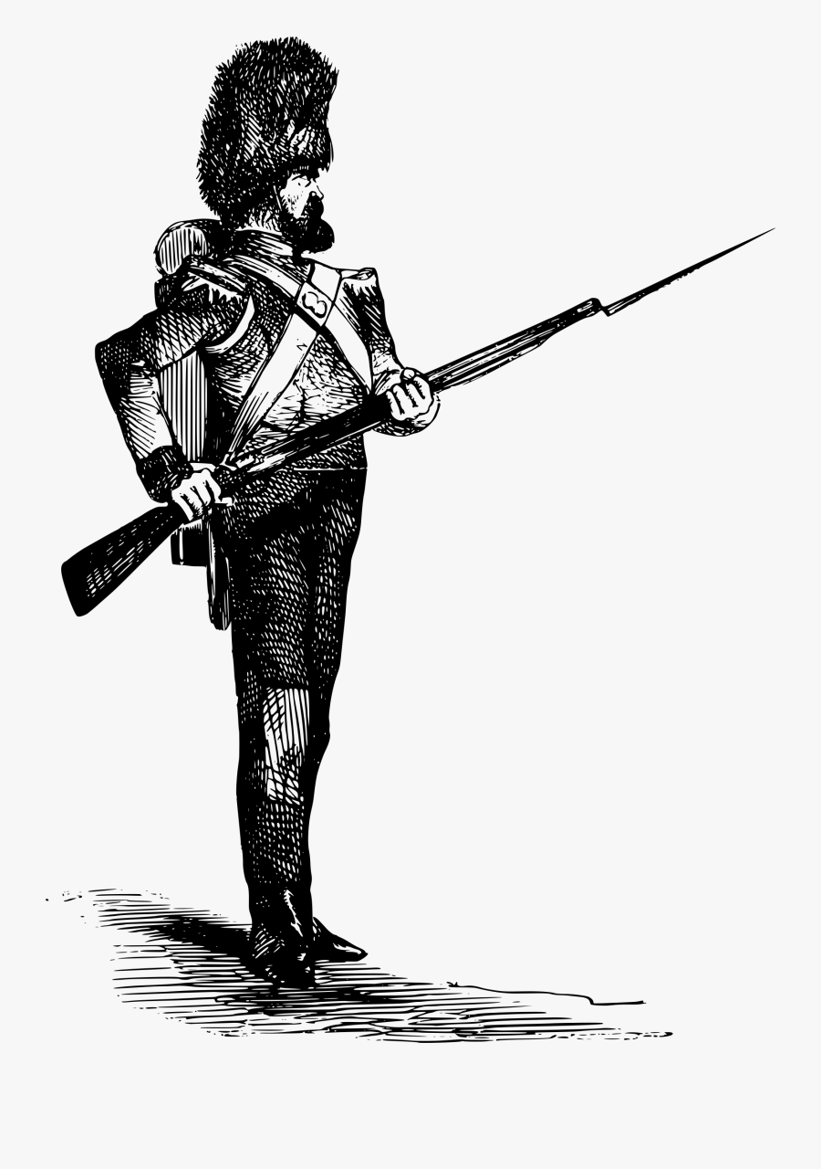 Soldier With A Bearskin And A Gun - French Revolution Napoleon Battle, Transparent Clipart