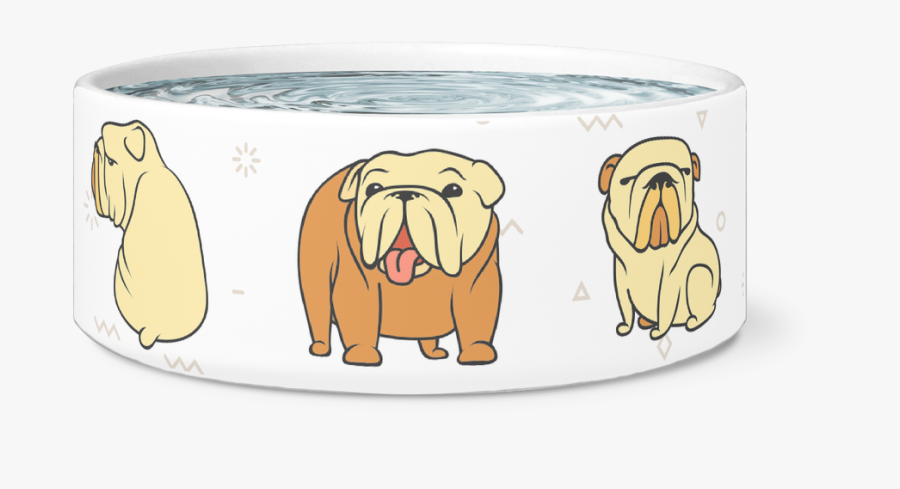 Bulldog Doodle Dog Bowl"
 Class= - Cartoon, Transparent Clipart