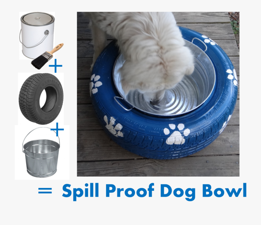 Spill Proof Dog Bowl Recycled Tire Diy - Tire Diy Dog Bed, Transparent Clipart
