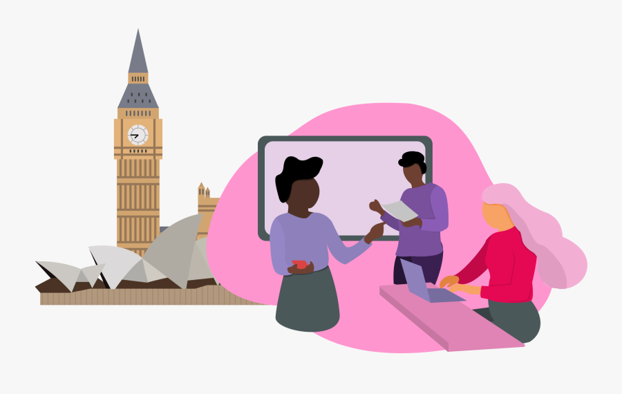 Illustration Of Staff And Students Working Together - Illustration, Transparent Clipart