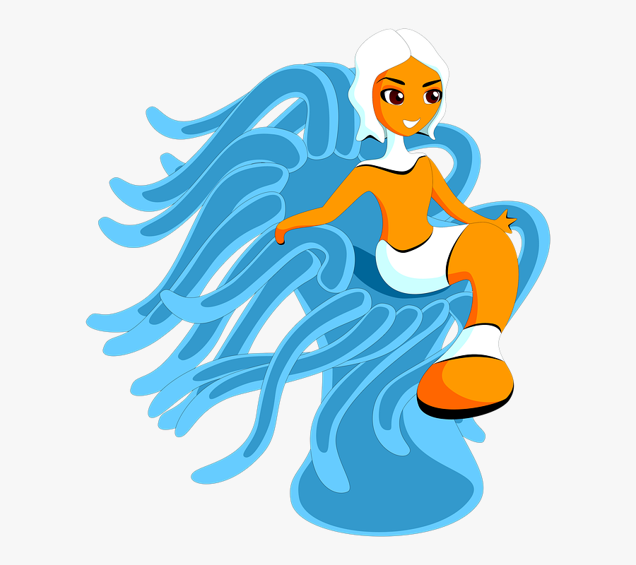 Mermaid, Clown Fish, Actinium, Sea, Underwater - Cartoon, Transparent Clipart