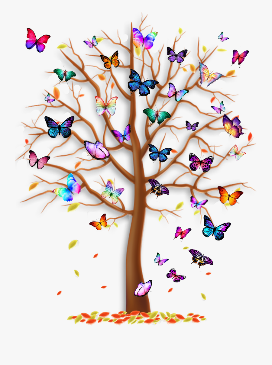 Butterfly Tree T Shirt, Transparent Clipart
