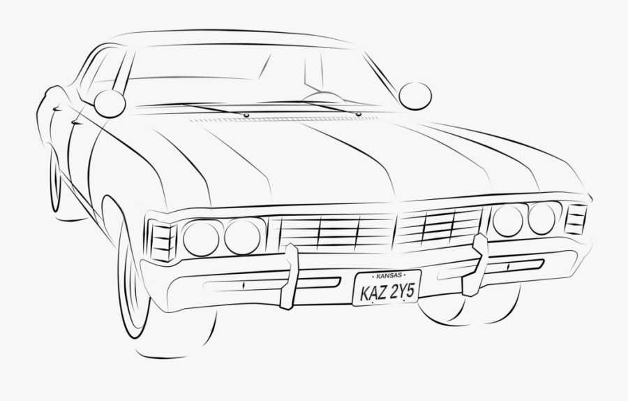 Impala Drawing Supernatural - High Resolution Line Art Drawing, Transparent Clipart