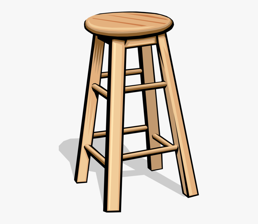 Vector Illustration Of Four-legged Stool Piece Of Furniture - Stool