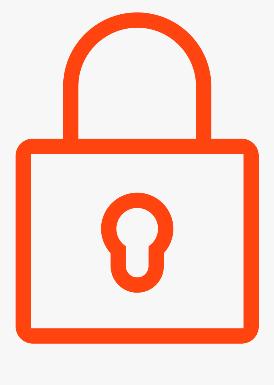 Orange Lock Icon For Seat Locking Hunting Chair - Security Clipart, Transparent Clipart