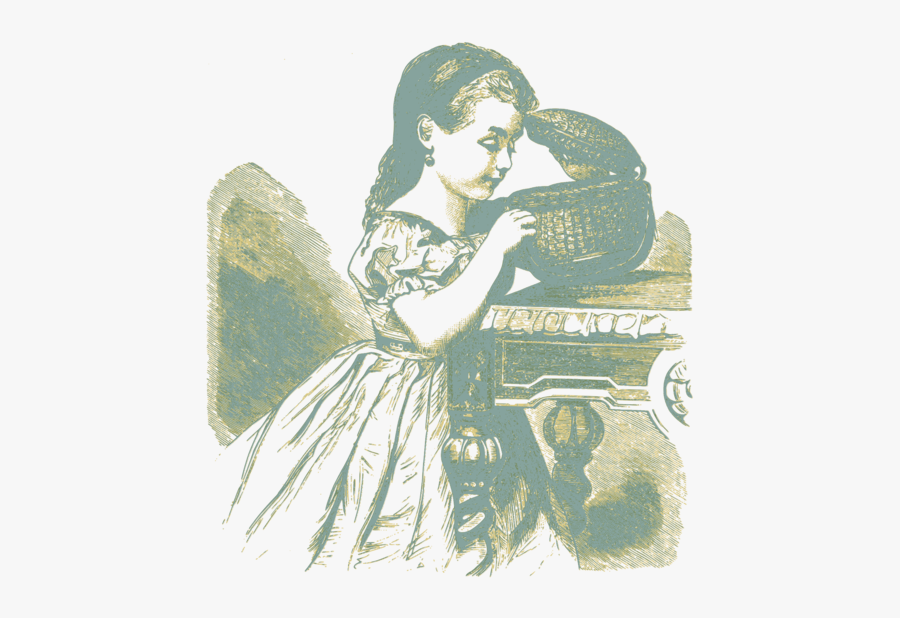 Fictional Character,costume Design,supernatural Creature - Girl With A Basket Drawing, Transparent Clipart