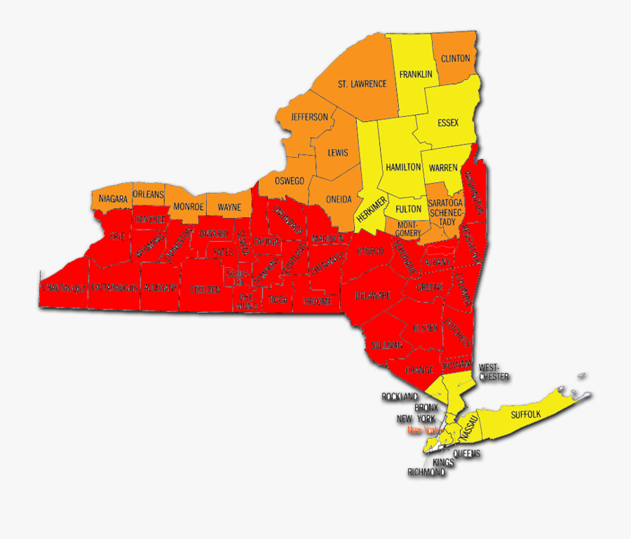 New York State Radon Map - Map Of Suny Schools, Transparent Clipart