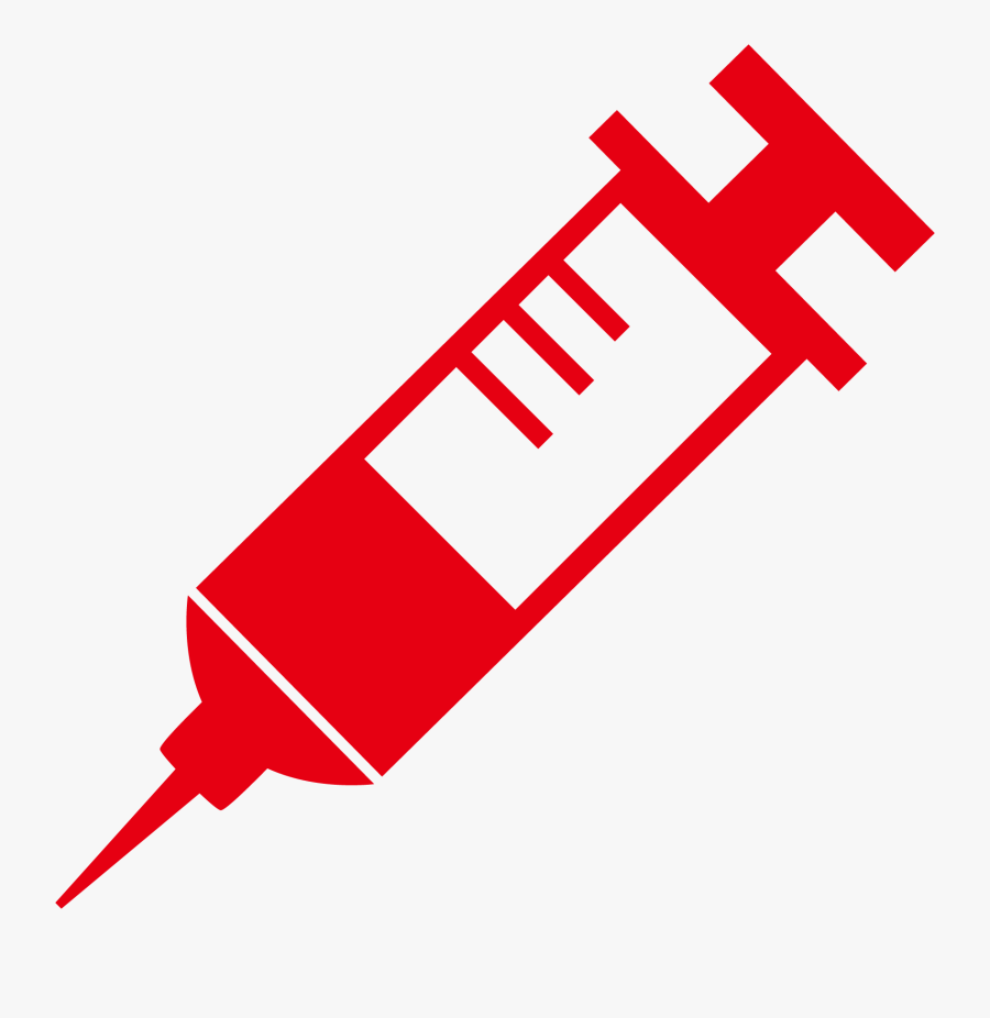 Vector Syringe Red Medical Symbol - Syringe Png Icon, Transparent Clipart