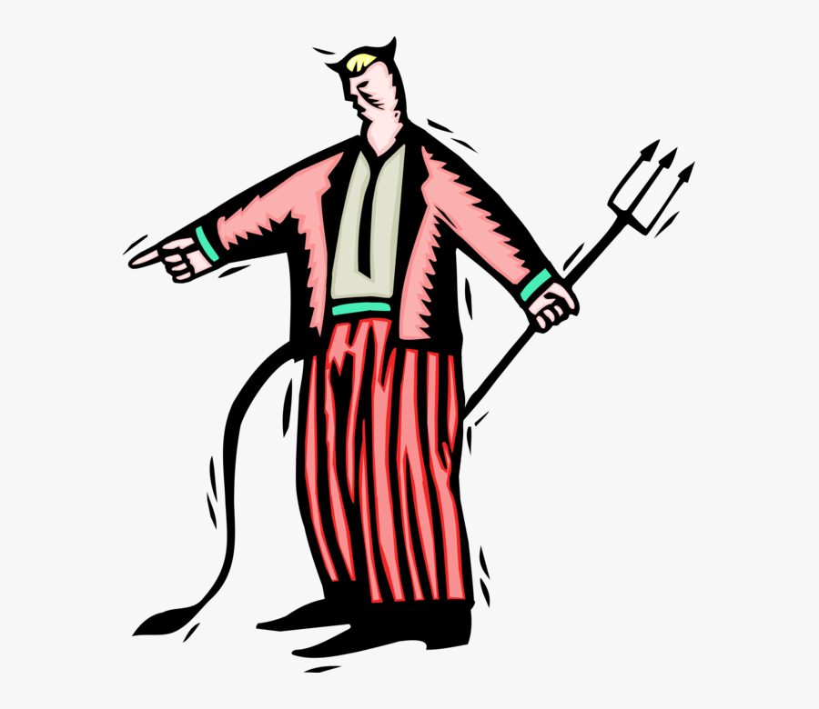 Vector Illustration Of Demonic Businessman Devil Satan - Clip Art, Transparent Clipart
