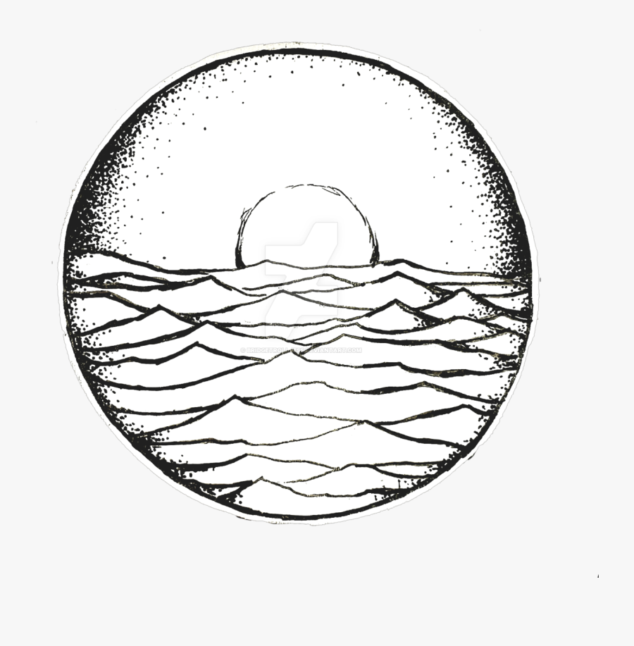 Ocean Sunset - Ocean Sunset Black And White Png, Transparent Clipart