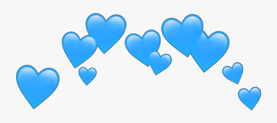 #blue #hearts #brokenheart #emoji #emojis #heartcrown - Transparent Heart Crown Png, Transparent Clipart