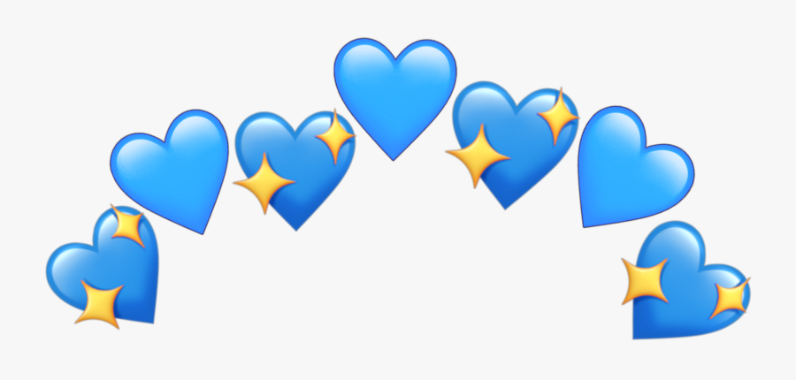 #blue #heart #hearts #stars #star #emoji #emojis #crown - Blue Heart Crown Transparent, Transparent Clipart