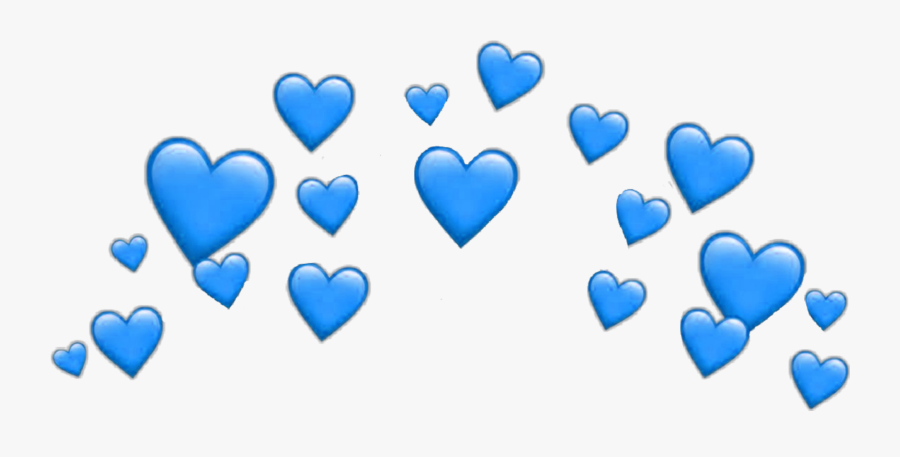 #heart #hearts #heartcrown #crown #filter #snapchat - Blue Heart Crown Transparent, Transparent Clipart