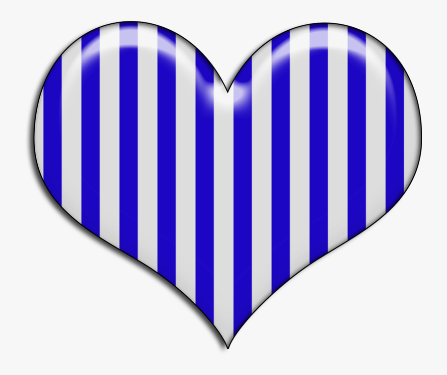 White And Blue Heart, Transparent Clipart