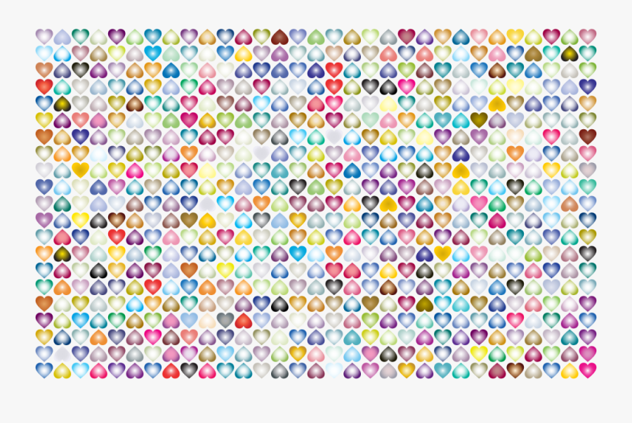 Prismatic Alternating Hearts Pattern Background 4 No - Circle, Transparent Clipart