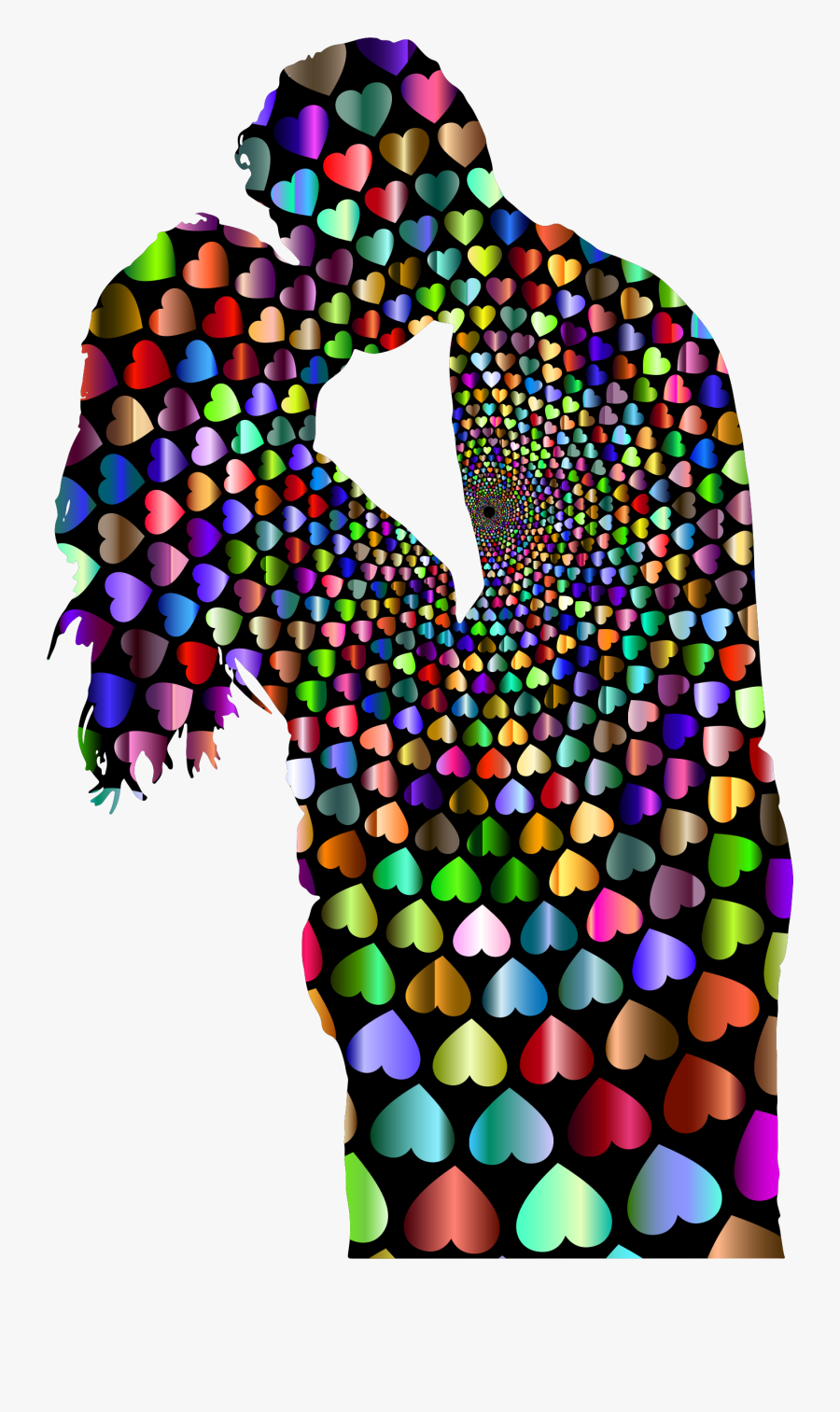 Kissing Couple Hearts Clip Arts - Intimate Kissing Clipart, Transparent Clipart