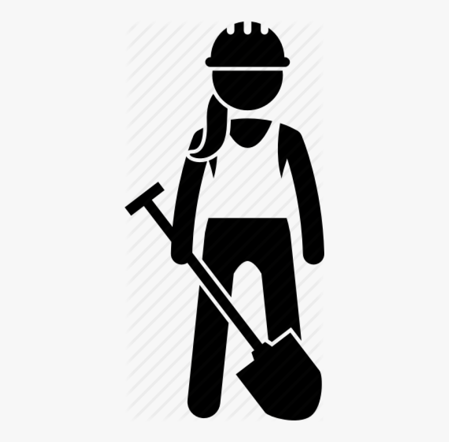 Female Construction Worker Icon, Transparent Clipart