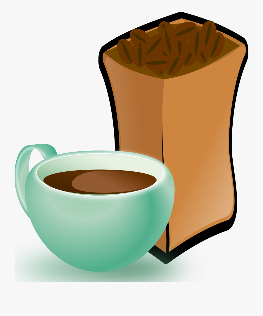 This Free Icons Png Design Of Cup Of Coffee With Sack - Coffee Beans Clip Art, Transparent Clipart