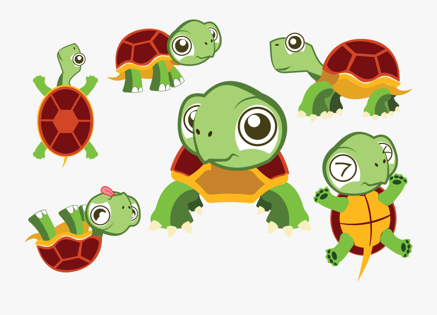 Cute Turtle Cartoon , Transparent Cartoons - Cartoon Turtles, Transparent Clipart