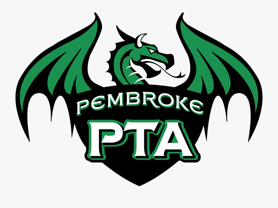 Pembroke Pta Logo - Dragon Mascot Logo School, Transparent Clipart
