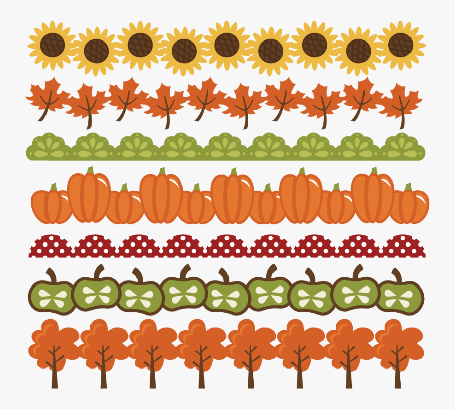 Sunflower Borders Clip Art Free , Png Download - Cute Fall Border Clipart, Transparent Clipart