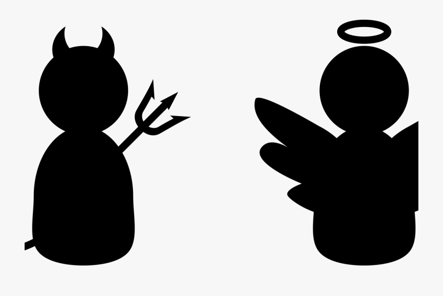 Angel Cliparts X Carwad Net Ⓒ - Angel And Devil Clipart Black And White, Transparent Clipart