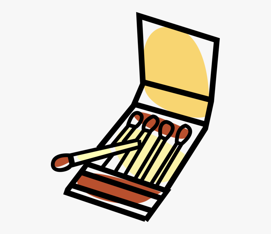 Vector Illustration Of Book Of Sulphur Matches Match, Transparent Clipart