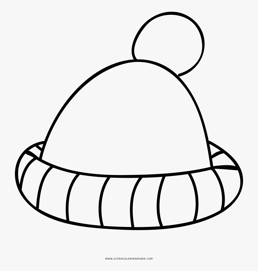 Beanie Coloring Page - Imagen De Gorro Para Colorear, Transparent Clipart