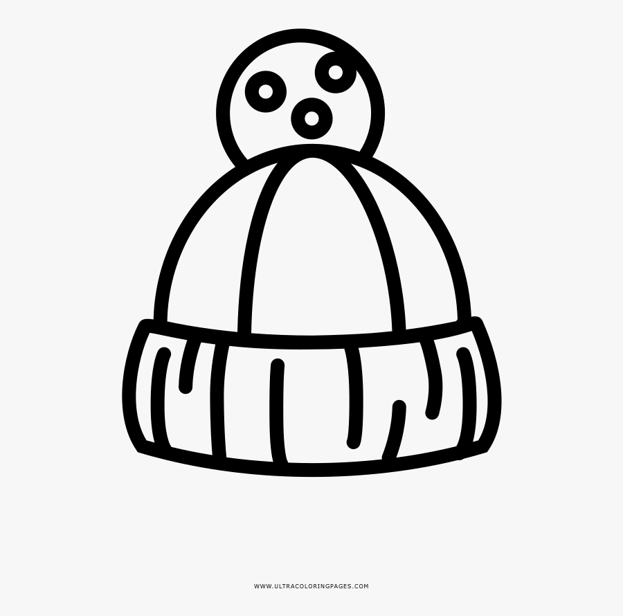 Beanie Coloring Page - Gorro Para Colorir, Transparent Clipart